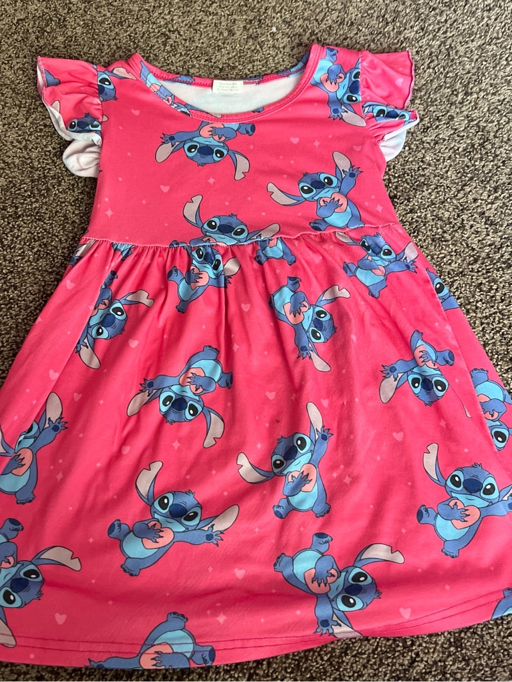 Disney Pink Dress with Blue Stitch Print